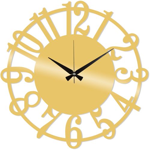 Wallity Ukrasni metalni zidni sat, Metal Wall Clock 15 - Gold slika 2