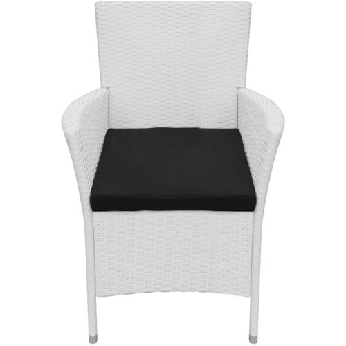 Vrtne stolice 2 kom s jastucima poliratan krem bijele slika 15