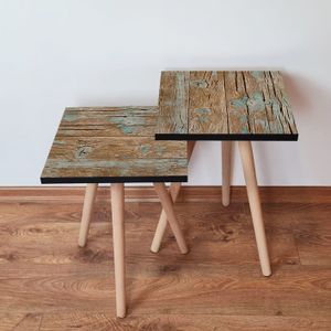 Set od 2 Stola za Gniježđenje - Braon Plava Boja