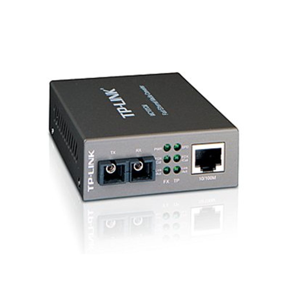 Media Filter TP-Link MC100CM, 10/100Mbps RJ45 to 100Mbps multi-mode SC fiber Converter, Full-duplex,up to 2Km, switching power adapter, chassis mountable slika 2