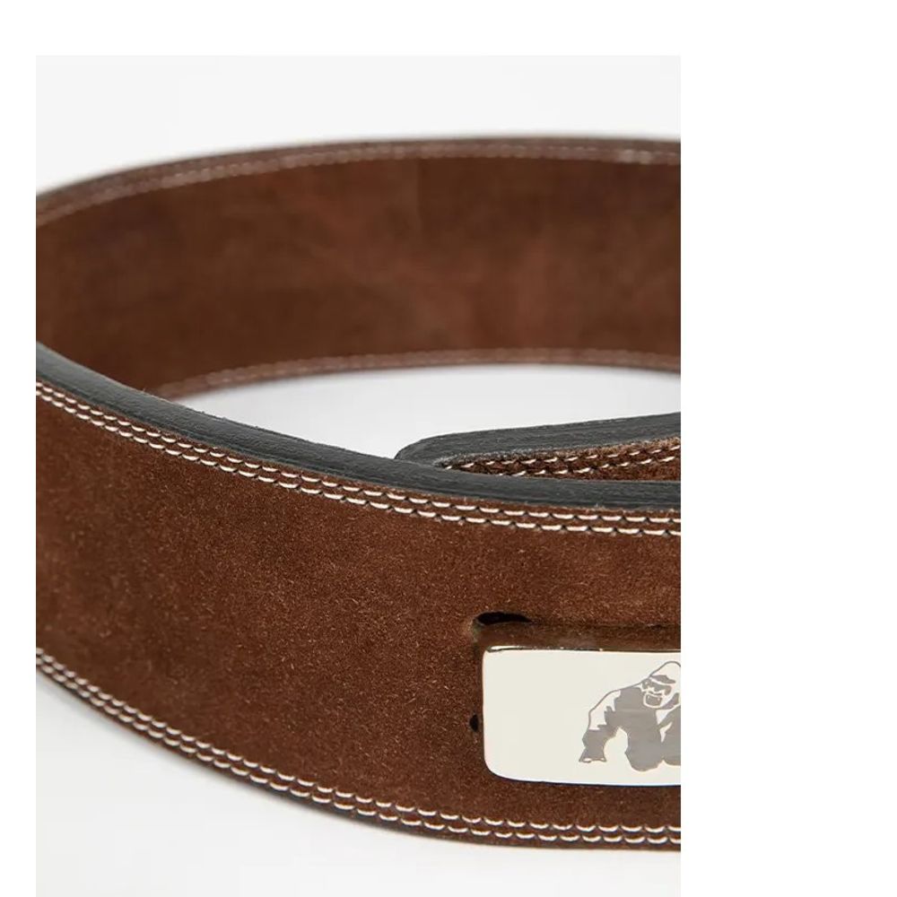 Gorilla Wear KOŽNI Pojas sa kopčom/polugom 10cm, Smeđi slika 4
