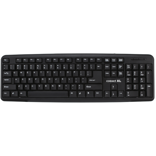 Connect XL Tastatura sa Qwerty rasporedom, USB, crna boja - CXL-K100 slika 1
