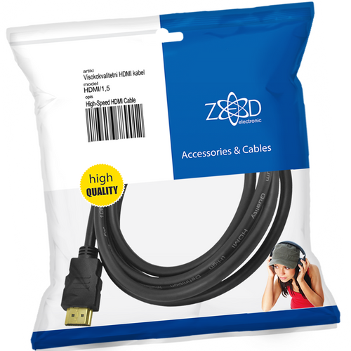 ZED electronic HDMI kabel, 1.5 met, ver. 1.4 - HDMI/1,5 slika 1