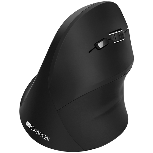 CANYON MW-16 wireless Vertical mouse, USB2.4GHz, Optical Technology, 6 number of buttons, USB 2.0, resolution: 800/1200/1600 DPI, black, size: 86*115*71mm,90g slika 1