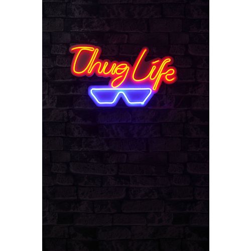 Wallity Ukrasna plastična LED rasvjeta, Thug Life - Red, Blue slika 9