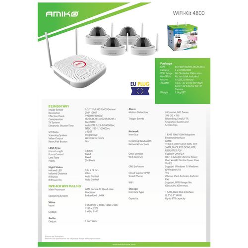 Amiko Home Set za video nadzor, 9ch, 2.0 Mpixel, WiFi - CCTV KIT 4800 slika 4