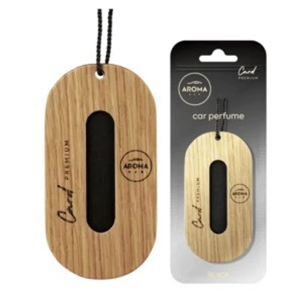 Aroma Car Miris za auto PREMIUM WOOD CARD - CRNI slika 1