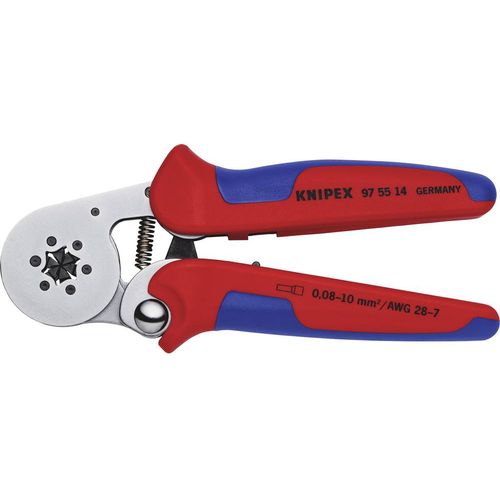 KNIPEX 97 55 14 Samostalno prilagođavajuće se klipne kliješta za žičane krajnje cijevi sa bočnim ulazom s višekomponentnim rukavima, kromirani 180 mm Knipex  97 55 14 kliješta za krimpanje       slika 1