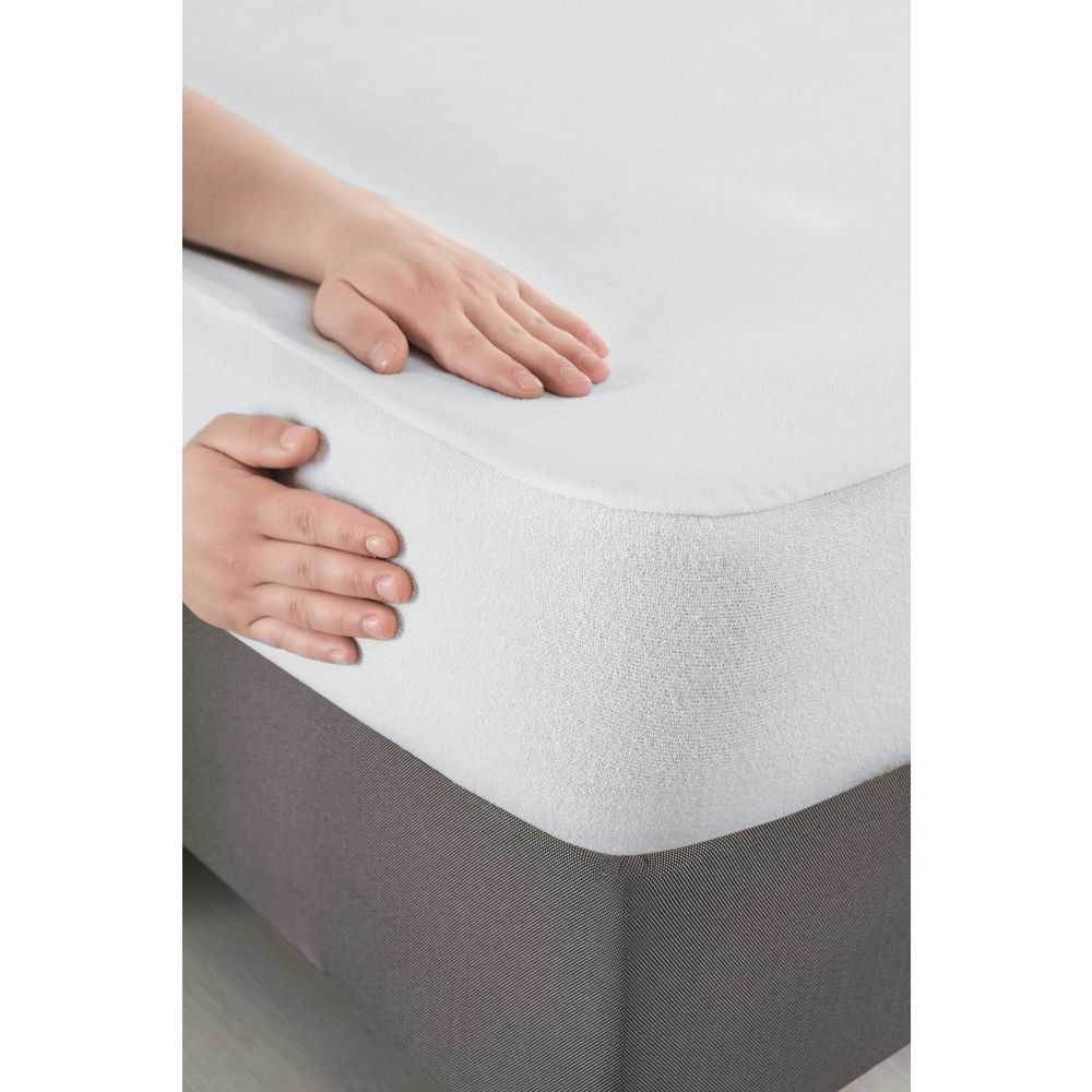 Alez Fitted Pol Zaštitnik za Jednostruki Krevet (60 x 120) Bijeli slika 4