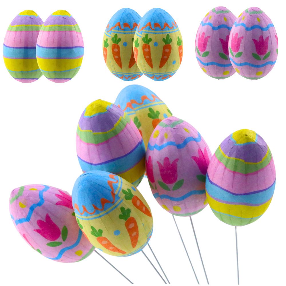 Uskrsna jaja na žici, mrkva, tulipani, šareni ukras, 6 kom slika 1