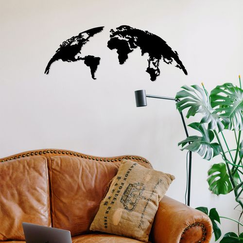 World Map Small Metal Decor Black Decorative Metal Wall Accessory slika 1