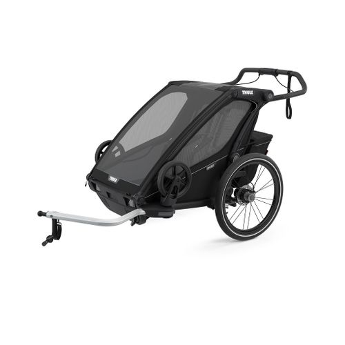 Thule Chariot Sport 2 crna sportska dječja kolica i prikolica za bicikl za dvoje djece (4u1) slika 1