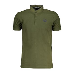 GIAN MARCO VENTURI MEN'S GREEN SHORT SLEEVED POLO SHIRT