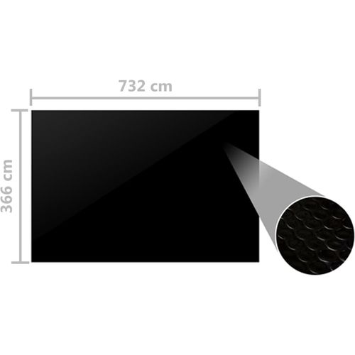 Pokrivač za bazen crni 732 x 366 cm PE slika 8