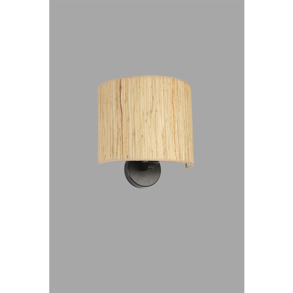 Bambu 010 Abajurlu Oval Aplik Oak Black Zidna Lampa slika 4