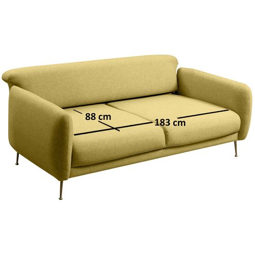 Sevilla 3 Seater - Yellow Yellow 3-Seat Sofa-Bed slika 4