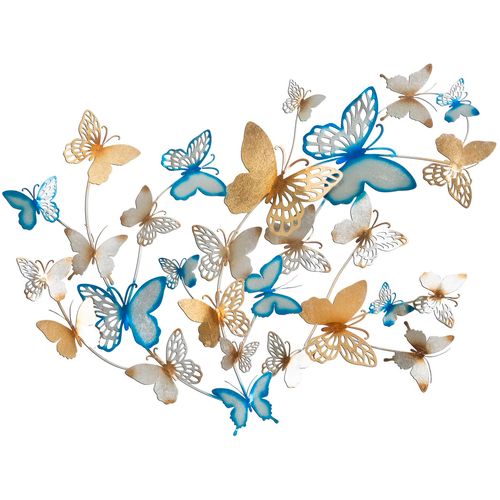 Mauro Ferretti Zidni pano leptiri zlatni/svijetlo plavi cm 132x3,5x95,5 slika 1