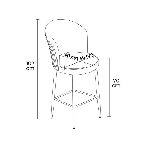 Fora - Beli Cappuccino Bar Stolovi (Set od 2 Komada) slika 4