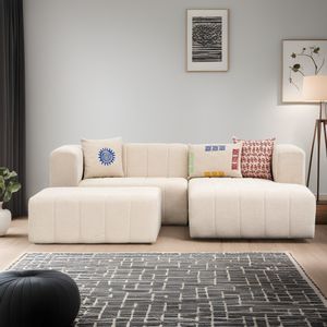 Beyza Mini Right - Krem Ugaona Sofa