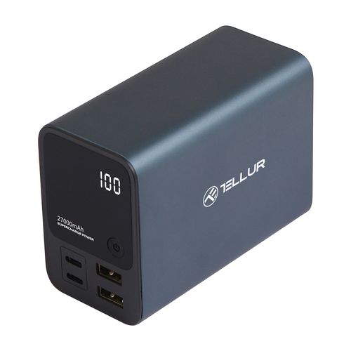 TELLUR POWER BANK PD903 Ultra Pro 10000mAh, 2xQC3.0 22.5W + 2xPD100W, LCD display, PLAVI slika 2