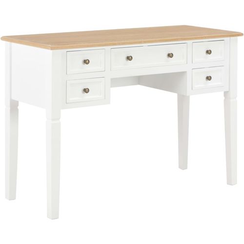 Pisaći stol bijeli 109,5 x 45 x 77,5 cm drveni slika 9
