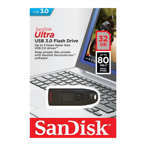 SanDisk Ultra 32GB USB 3.0 Crni Memorijski Stick slika 3