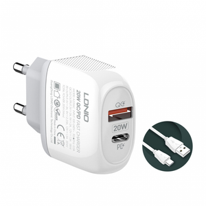 Kucni punjac LDNIO A2316C PD Quick Charge 3.0 sa Type C kablom