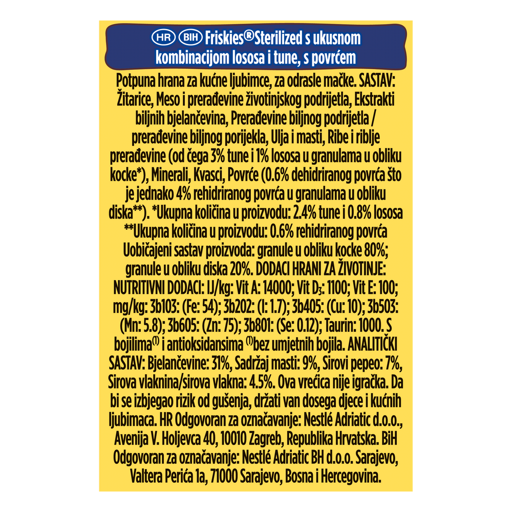 Friskies® Sterilesed, Hrana za mačke losos i tuna, s povrćem, 300g slika 4