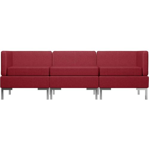 3-dijelni set sofa od tkanine crvena boja vina slika 22