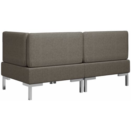 2-dijelni set sofa od tkanine smeđe-sivi slika 28