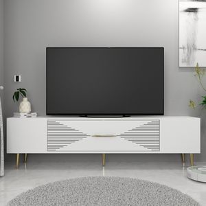 TV Stalak Dekol1 u Bijeloj i Zlatnoj Boji