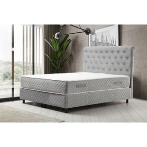 Sonata Set 90 x 190 v3 - Grey Grey Single Mattress, Base & Headboard