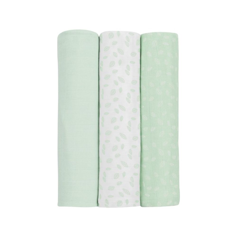 Kikka Boo Muslin set za povijanje Leaves Mint 100x100cm, 3kom slika 2