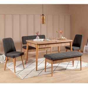 Hanah Home Vina Atlantic Anthracite Atlantic Pine
Anthracite Extendable Dining Table & Chairs Set (5 Pieces)