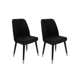 Hugo-366 V2 Crno-Zlatni Set Stolica (2 Komada)