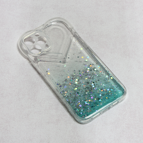 Maska Heart Glitter za iPhone 13 6.1 mint slika 1