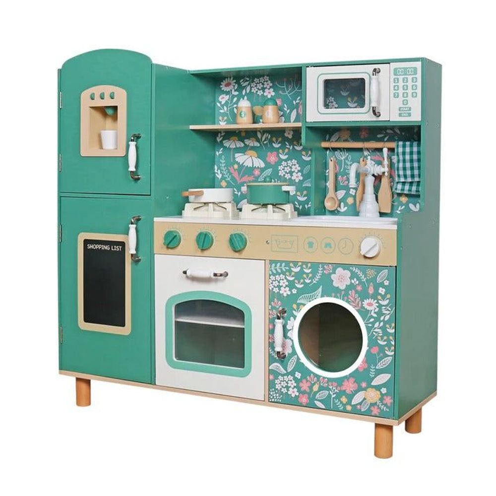 Kinder Home Drvena dječija kuhinja sa dodacima Vintage, Green slika 1