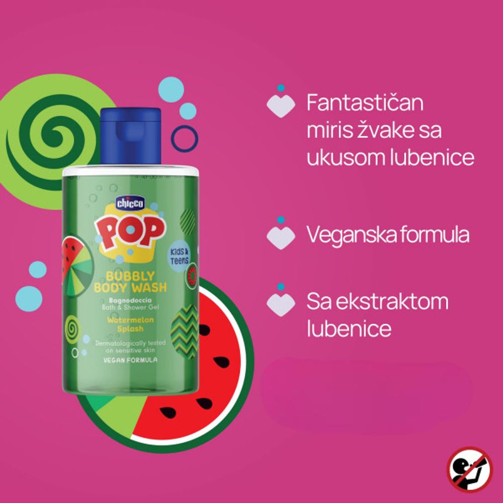 Chicco Kupka za tijelo POP 300ml - Lubenica slika 2