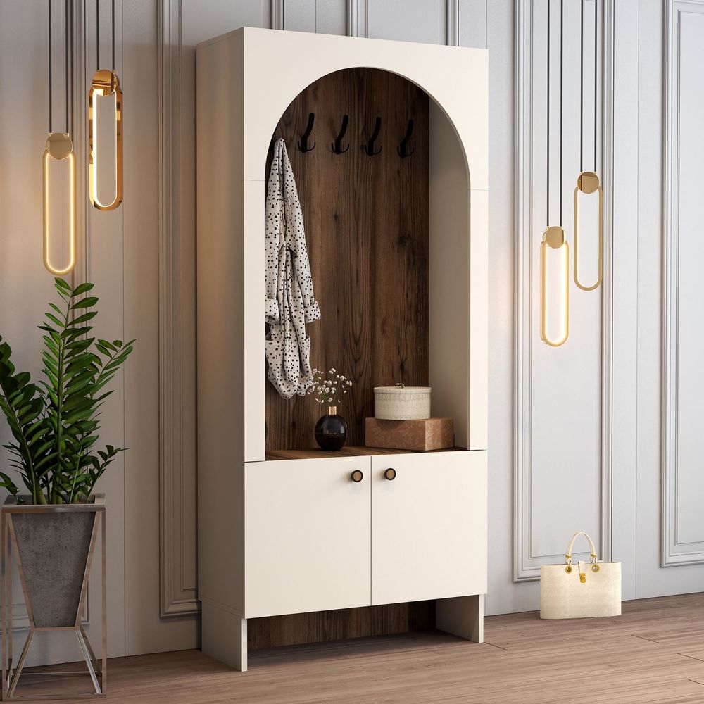 Hall Stand Palermo K - Krem i Orah slika 3