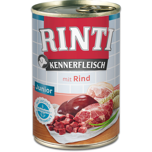 RINTI Kennerfleisch Junior mit Rind, hrana za pse, za štence, junior s govedinom, 400 g slika 1