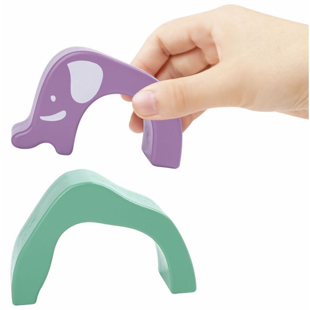 Hape Drveni oblici za slaganje Safari Elephant Stacking Blocks E0489A  slika 5