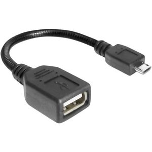 Delock USB kabel USB 2.0 USB-Micro-B utikač, USB-A utičnica 0.15 m crna s otg funkcijom 83293