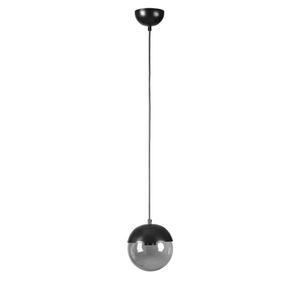 Küre Tekli Siyah Füme Camlı Sarkıt Dark Grey Luster