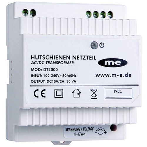 m-e modern-electronics  DT 2000    portafon za vrata    DIN-letva - napajanje    bijela slika 1