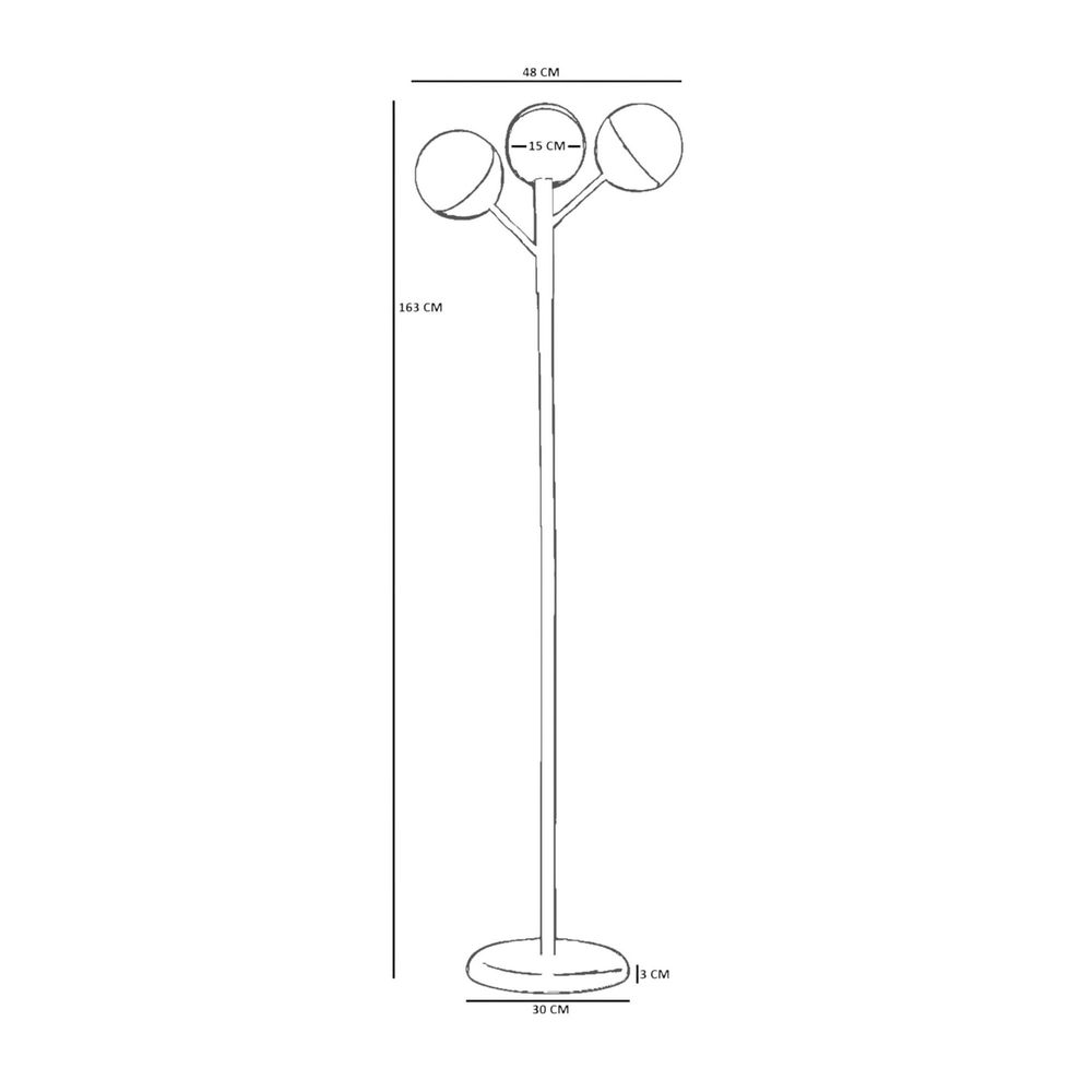 Opviq Podna lampa 302, siva, crna slika 4