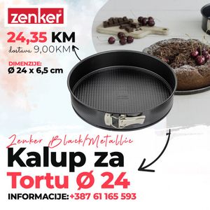 Zenker Kalup za tortu 24x6.5 cm Black