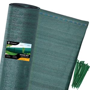 Zelena sjenila mreža 185 g/m², 1,7 × 10 m + 50 vezica
