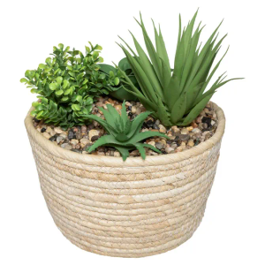 Atmosphera umjetno cvijeće u košari 17x19cm pp bež