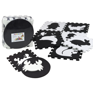 Pjenasta puzzle podloga/ogradica za igru crno bijela 19 elemenata