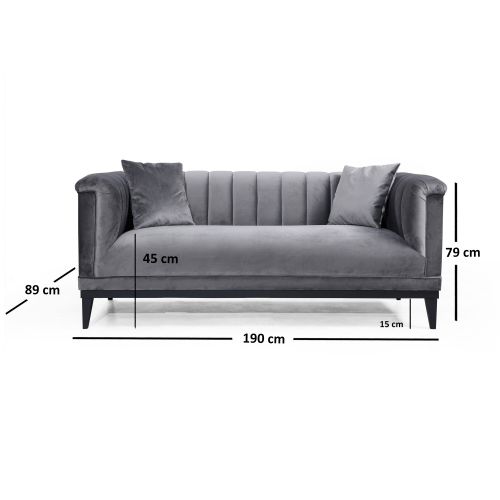 Atelier Del Sofa Dvosjed TRENDY antracit, Trendy - Dark Grey slika 4